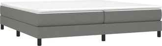 vidaXL Vidaxl - Cama Box Spring Con Colch&oacute;n Tela Gris Oscuro 200x200 Cm