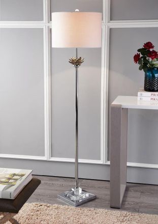 Jonathan Y Designs Amelia Lotus 59 Crystal / Metal LED Floor Lamp