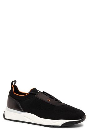 Santoni Flin Sneaker in N01 - Black at Nordstrom, Size 10.5