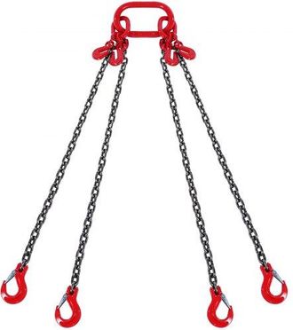 OEM Eslinga De Cadena De Elevaci&oacute;n 4 Cadenas Con Ganchos Y Ajustadores 10mm X 300cm Carga De 8344 Kg G80 Para Carretilla Elevadora, Polipasto Motorizado, 