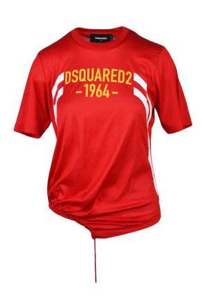 Dsquared2 Asymmetrical Hem Red T-Shirt