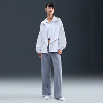 Nike Womens Nike Sportswear Club Fleece Mid-Rise Wide-Leg Cozy Pants in Blue | HV2727-499