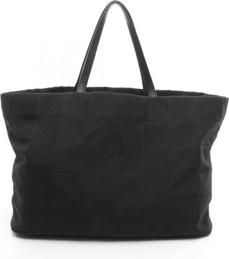 Chanel New Travel Line Leather Nylon Canvas Tote Bag (Pre-Owned)