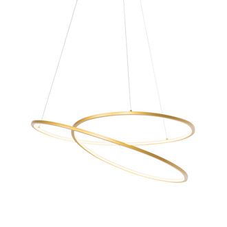 QAZQA Dise&ntilde;o L&aacute;mpara Colgante De Dise&ntilde;o Dorada 72 Cm Con Led Regulable En 3 Pasos - Rowan Acero /aluminio /pl&aacute;stico Redonda Incluye Led Max. 1 X 40 Watt - Q