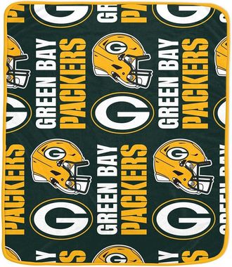 Pegasus Sports Green Bay Packers Nfl Team All-Over Logo Soft Fleece Throw