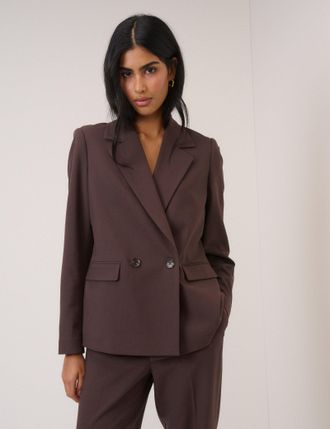 Nobody's Child Chocolate Brown Double Breasted Blazer