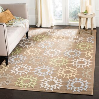 Safavieh Martha Stewart Hand Made Area Rug, Pebble / Grey Contemporary Style Non-Shedding