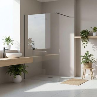 Rea Pared De La Ducha Rea Flexi Transparent Titanium 120