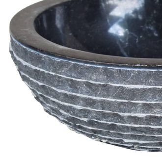 Berkfield Home Elegant Basin Marble 40 cm Black