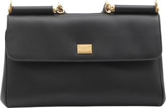 Dolce & Gabbana Stijlvolle Leren Tas - Dames - Handtassen - Zwart - ONE Size - Tassen