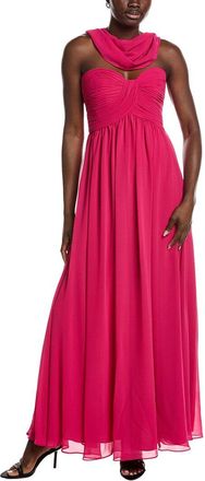 Badgley Mischka Scarf Strapless Gown