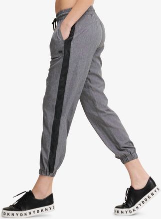 DKNY Pleated Lounge Pants In Gray Melange