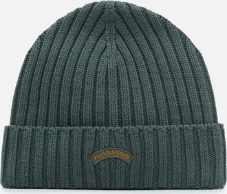 Paul & Shark Paul & Shark Mens Moon Badge Beanie Green - Size: OS