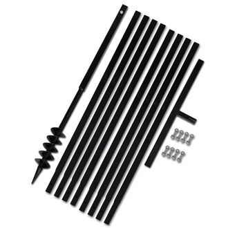 vidaXL Taladro De Tierra Con Mango 80 Mm Con Tubo De Extensi&oacute;n 9 M Acero Vidaxl