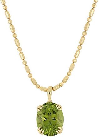 Bony Levy 14K Gold Oval Cut Peridot Pendant Necklace in 14K Yellow Gold at Nordstrom, Size 18