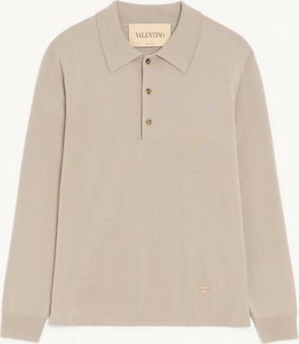 Valentino Valentino wool polo shirt with VLogo