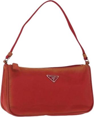Prada Pre-owned Nylon Mini Bag - Dames - Vintage Mini Tas - Rood - ONE Size - Nylon - Vintage