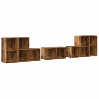 Berkfield Home TV Cabinet Set with Shelf with Storage 8 pcs Old Wood Engineered Wood in Brown