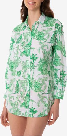 MC2 Saint Barth Woman Cotton Shirt With Toile De Jouy Print