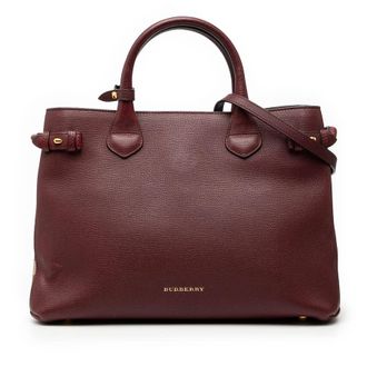 Burberry Pre-owned Burberry Medium Leather and House Check Banner Satchel ITCF&1OSCA