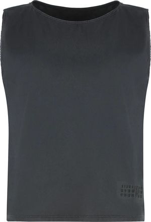 Maison Margiela Cotton Tank Top - Dames - Tops zonder mouwen - Zwart - XS - Katoen - Tops