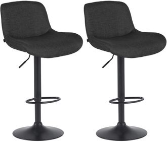 Clp Clp - Lote De 2 Taburetes De Bar Solon Negro Negro Tela