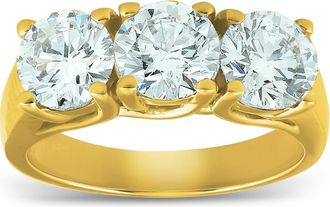 Pompeii3 2 1/2ct Three Stone Diamond Engagement Ring 14K Yellow Gold Size Selectable