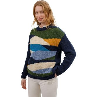 Celtic & Co. Donegal Scenic Sweater in Navy Multi at Nordstrom, Size X-Large