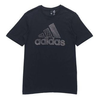 adidas Athleisure Casual Sports Round Neck Short Sleeve Black ED7256