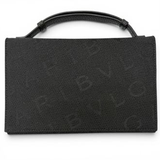Bulgari Black Canvas Leather Chain/Shoulder Wallet (Pre-Owned)