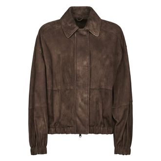 Brunello Cucinelli Dames, Jassen, Bruin, Maat: 2XS Su&egrave;de