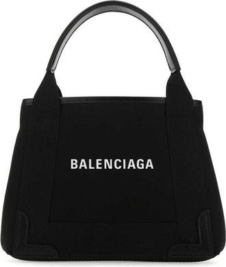 Balenciaga Black Fabric Navy Cabas Xs Handbag
