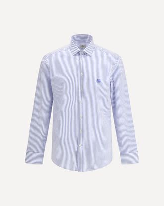 Etro Striped cotton Shirt with an embroidered Pegaso logo on the chest Male 42