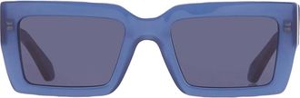 Ferragamo Blue Rectangular Ladies Sunglasses SF1108S 423 54