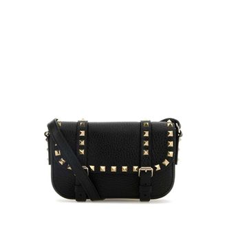 Valentino Garavani Black Leather Rockstud Crossbody Bag