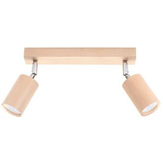 Wonderlamp L&aacute;mpara de techo estilo n&oacute;rdico con 2 focos de madera