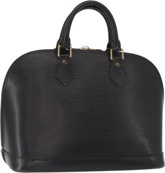 Louis Vuitton Alma Handbag Epi Leather Black Leather Handbag (Pre-Owned)