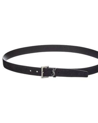 Saint Laurent Cassandre Suede Belt