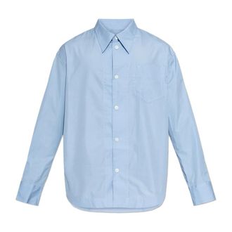 Ami Oversized Shirt - Heren - Zakelijke Overhemden - Blauw - M - Katoen - Overhemden