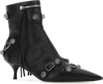 Balenciaga Womens Cagole Ankle Boot Black Lamb