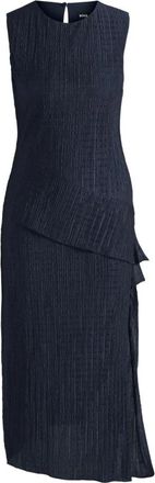 HUGO BOSS Elanno Jurk - Dames - Casual kleedjes - Blauw - M - Polyester - Kleedjes