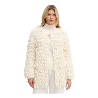 Forte_Forte Truien & Vesten, Dames, Beige, M, Wol, Chunky Mohair Vest