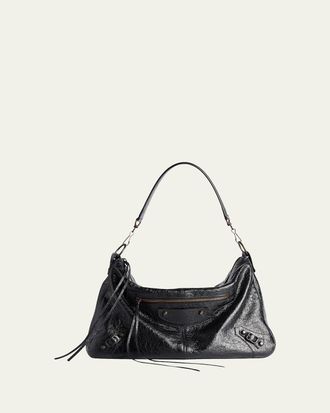 Balenciaga Mens Le City Medium Leather Moto Bag