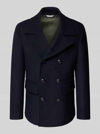 Manuel Ritz Regular Fit Mantel aus Woll-Mix in Marine, Gr&ouml;&szlig;e 50