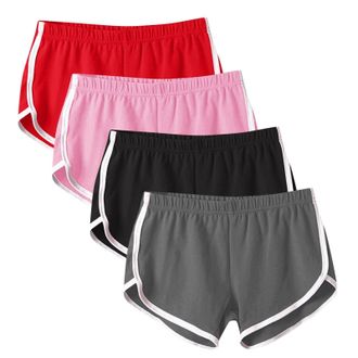Generic 4 Pack Womens Yoga Dance Shorts Summer Hot Pants Cycling Hiking Sexy Sport Shorts Ladies Workout Gym Running Joggers Trousers Elastic Waist Casual Sho