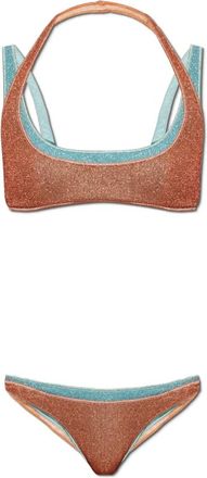 Os&eacute;ree Tweedelig badpak met lurex garen - Dames - Bikinis - Oranje - L - Tweed - Badmode