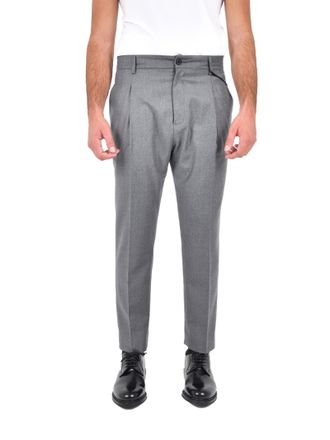 low brand Virgin Wool Carrot Trousers - Gray