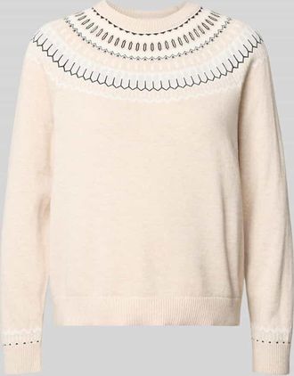 s.Oliver Red Label Shaped Fit Strickpullover aus reiner Baumwolle in Ecru, Größe 36