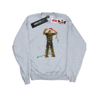 Star Wars Dames/Dames Chewbacca Kerstverlichting Sweatshirt (Sportgrijs)