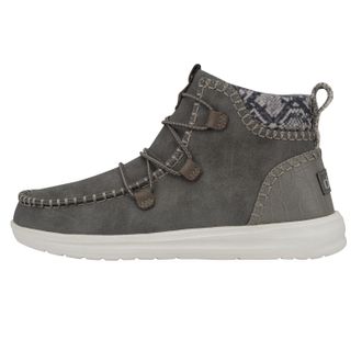 HeyDude Hey Dude Adult Eloise Schwarz, Recycled Leather Granite Grey, 4 UK
